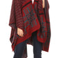 Sakkas Lupe Womens Reversible Poncho Wrap Cape Shawl Sweater Coat Cardigan Pattern
