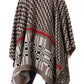 Sakkas Lupe Womens Reversible Poncho Wrap Cape Shawl Sweater Coat Cardigan Pattern