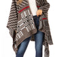 Sakkas Lupe Womens Reversible Poncho Wrap Cape Shawl Sweater Coat Cardigan Pattern