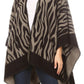 Sakkas Lupe Womens Reversible Poncho Wrap Cape Shawl Sweater Coat Cardigan Pattern