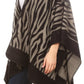 Sakkas Lupe Womens Reversible Poncho Wrap Cape Shawl Sweater Coat Cardigan Pattern