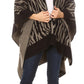 Sakkas Lupe Womens Reversible Poncho Wrap Cape Shawl Sweater Coat Cardigan Pattern
