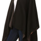 Sakkas Mari Women's Reversible Large Poncho Shawl Wrap Scarf Cape Ruana Blanket