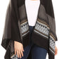 Sakkas Mari Women's Reversible Large Poncho Shawl Wrap Scarf Cape Ruana Blanket