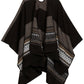 Sakkas Mari Women's Reversible Large Poncho Shawl Wrap Scarf Cape Ruana Blanket