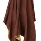 Sakkas Mari Women's Reversible Large Poncho Shawl Wrap Scarf Cape Ruana Blanket