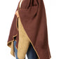 Sakkas Mari Women's Reversible Large Poncho Shawl Wrap Scarf Cape Ruana Blanket