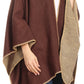 Sakkas Mari Women's Reversible Large Poncho Shawl Wrap Scarf Cape Ruana Blanket