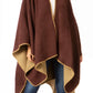 Sakkas Mari Women's Reversible Large Poncho Shawl Wrap Scarf Cape Ruana Blanket
