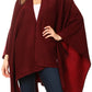 Sakkas Mari Women's Reversible Large Poncho Shawl Wrap Scarf Cape Ruana Blanket