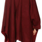 Sakkas Mari Women's Reversible Large Poncho Shawl Wrap Scarf Cape Ruana Blanket