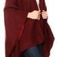 Sakkas Mari Women's Reversible Large Poncho Shawl Wrap Scarf Cape Ruana Blanket