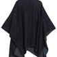 Sakkas Mari Women's Reversible Large Poncho Shawl Wrap Scarf Cape Ruana Blanket