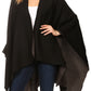Sakkas Mari Women's Reversible Large Poncho Shawl Wrap Scarf Cape Ruana Blanket