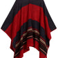 Sakkas Mari Women's Reversible Large Poncho Shawl Wrap Scarf Cape Ruana Blanket
