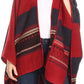 Sakkas Mari Women's Reversible Large Poncho Shawl Wrap Scarf Cape Ruana Blanket