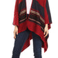 Sakkas Mari Women's Reversible Large Poncho Shawl Wrap Scarf Cape Ruana Blanket