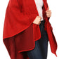 Sakkas Mari Women's Reversible Large Poncho Shawl Wrap Scarf Cape Ruana Blanket