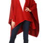 Sakkas Mari Women's Reversible Large Poncho Shawl Wrap Scarf Cape Ruana Blanket