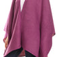 Sakkas Mari Women's Reversible Large Poncho Shawl Wrap Scarf Cape Ruana Blanket