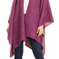 Sakkas Mari Women's Reversible Large Poncho Shawl Wrap Scarf Cape Ruana Blanket