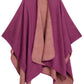 Sakkas Mari Women's Reversible Large Poncho Shawl Wrap Scarf Cape Ruana Blanket