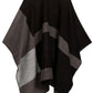 Sakkas Mari Women's Reversible Large Poncho Shawl Wrap Scarf Cape Ruana Blanket