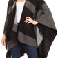 Sakkas Mari Women's Reversible Large Poncho Shawl Wrap Scarf Cape Ruana Blanket