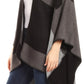 Sakkas Mari Women's Reversible Large Poncho Shawl Wrap Scarf Cape Ruana Blanket