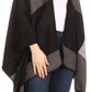 Sakkas Mari Women's Reversible Large Poncho Shawl Wrap Scarf Cape Ruana Blanket