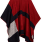 Sakkas Mari Women's Reversible Large Poncho Shawl Wrap Scarf Cape Ruana Blanket