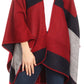 Sakkas Mari Women's Reversible Large Poncho Shawl Wrap Scarf Cape Ruana Blanket
