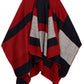 Sakkas Mari Women's Reversible Large Poncho Shawl Wrap Scarf Cape Ruana Blanket