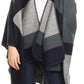 Sakkas Mari Women's Reversible Large Poncho Shawl Wrap Scarf Cape Ruana Blanket