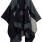 Sakkas Mari Women's Reversible Large Poncho Shawl Wrap Scarf Cape Ruana Blanket