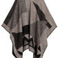 Sakkas Mari Women's Reversible Large Poncho Shawl Wrap Scarf Cape Ruana Blanket