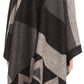 Sakkas Mari Women's Reversible Large Poncho Shawl Wrap Scarf Cape Ruana Blanket
