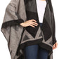 Sakkas Mari Women's Reversible Large Poncho Shawl Wrap Scarf Cape Ruana Blanket
