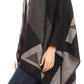 Sakkas Mari Women's Reversible Large Poncho Shawl Wrap Scarf Cape Ruana Blanket