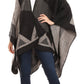 Sakkas Mari Women's Reversible Large Poncho Shawl Wrap Scarf Cape Ruana Blanket