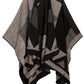Sakkas Mari Women's Reversible Large Poncho Shawl Wrap Scarf Cape Ruana Blanket