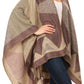 Sakkas Mari Women's Reversible Large Poncho Shawl Wrap Scarf Cape Ruana Blanket