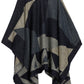 Sakkas Mari Women's Reversible Large Poncho Shawl Wrap Scarf Cape Ruana Blanket