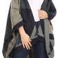Sakkas Mari Women's Reversible Large Poncho Shawl Wrap Scarf Cape Ruana Blanket