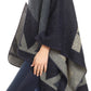 Sakkas Mari Women's Reversible Large Poncho Shawl Wrap Scarf Cape Ruana Blanket