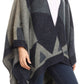 Sakkas Mari Women's Reversible Large Poncho Shawl Wrap Scarf Cape Ruana Blanket