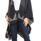 Sakkas Mari Women's Reversible Large Poncho Shawl Wrap Scarf Cape Ruana Blanket