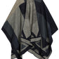 Sakkas Mari Women's Reversible Large Poncho Shawl Wrap Scarf Cape Ruana Blanket