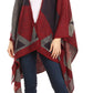 Sakkas Mari Women's Reversible Large Poncho Shawl Wrap Scarf Cape Ruana Blanket