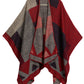 Sakkas Mari Women's Reversible Large Poncho Shawl Wrap Scarf Cape Ruana Blanket